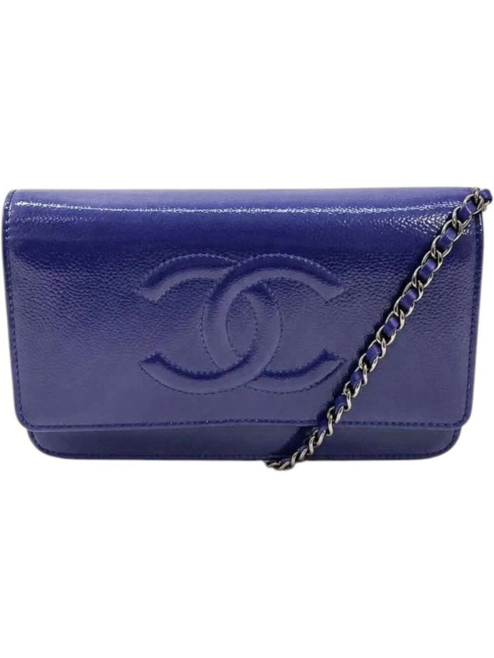 2211785CR (S6) Chanel Crossbody Bag Blue Leather